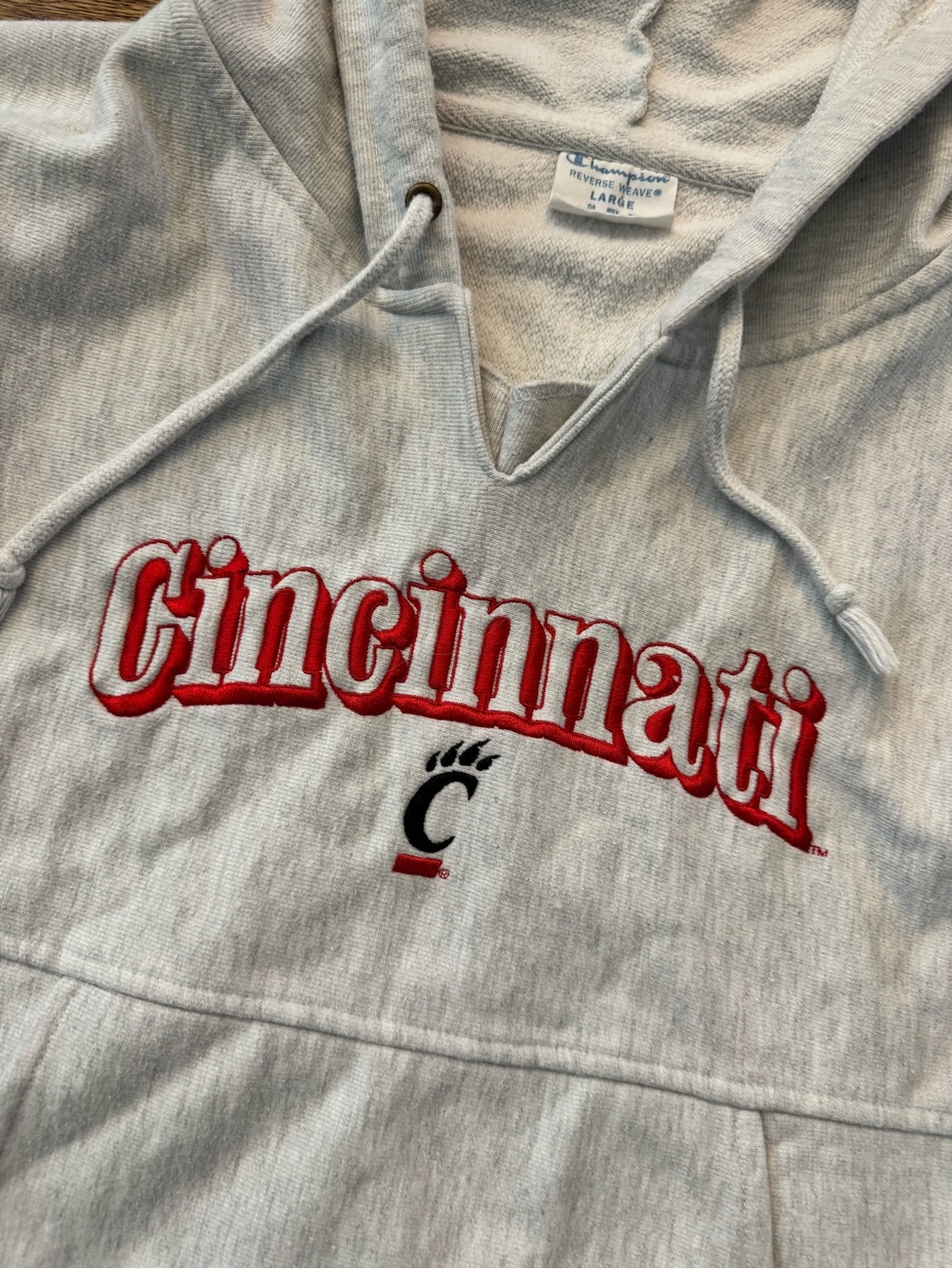 University Of Cincinnati Bearcats Embroidered Hoodie - Reverse Weave. View 5